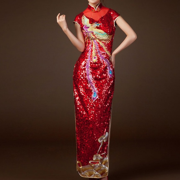 sequin cheongsam